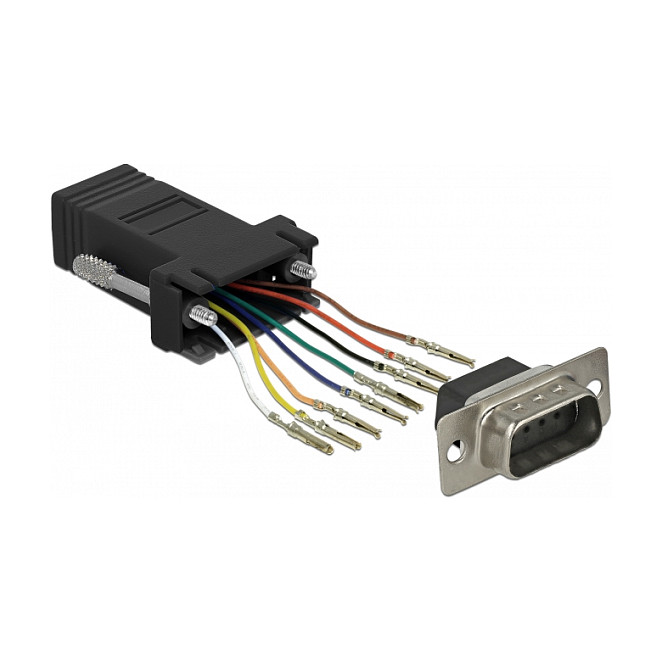 Adapter DELOCK D-Sub 9 Pin na RJ45 modularni kit (muški konektor, crni)-0