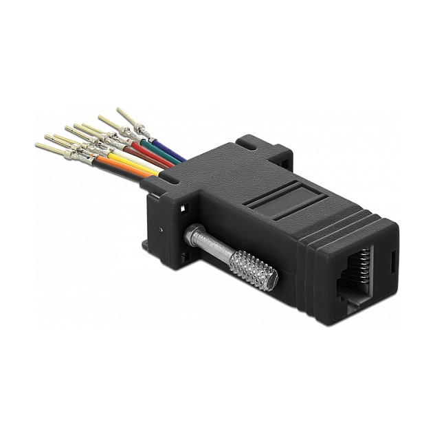 Adapter DELOCK D-Sub 9 Pin na RJ45 modularni kit (muški konektor, crni)-1
