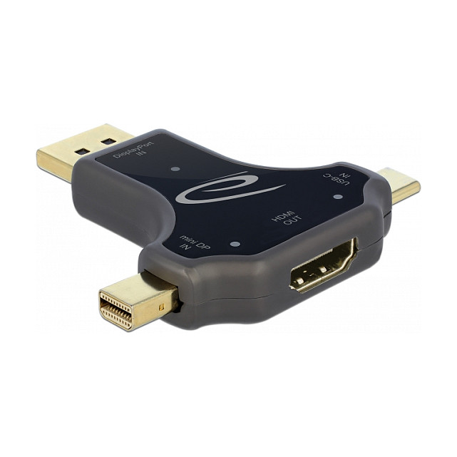 Adapter DELOCK 3-u-1 (USB-C / DP / mini DP na HDMI) 64060, 4K 60Hz