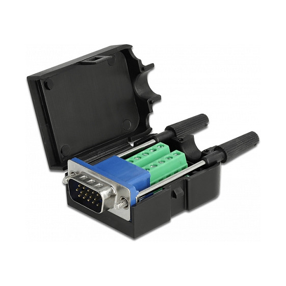 Adapter DELOCK VGA 15-pin muški na 16-pinski terminalni blok (66258)