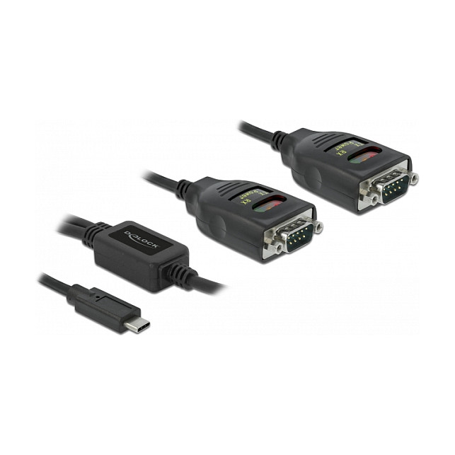 Adapter DELOCK USB-C na 2x Serijski RS-232 DB9 (15 kV ESD zaštita, FTDI)-2