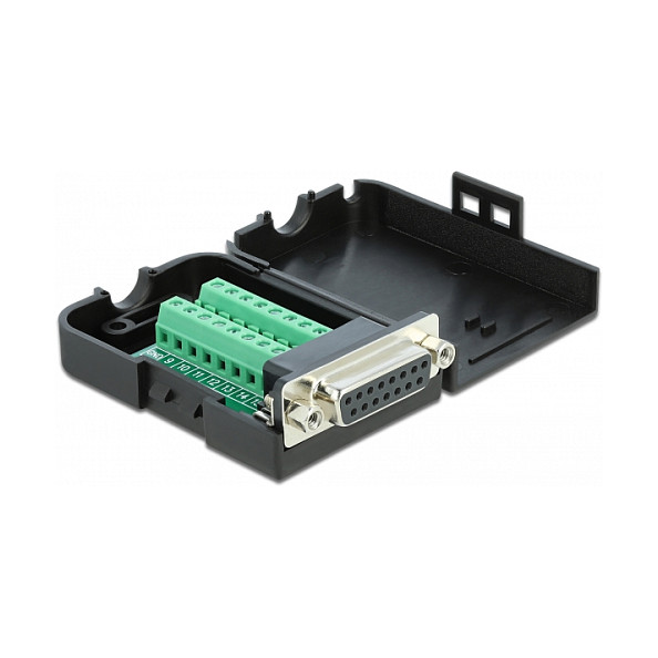 Adapter DELOCK 66569 (D-Sub 15-pinski ženski na 16-pinski terminalni blok, s kućištem)-0