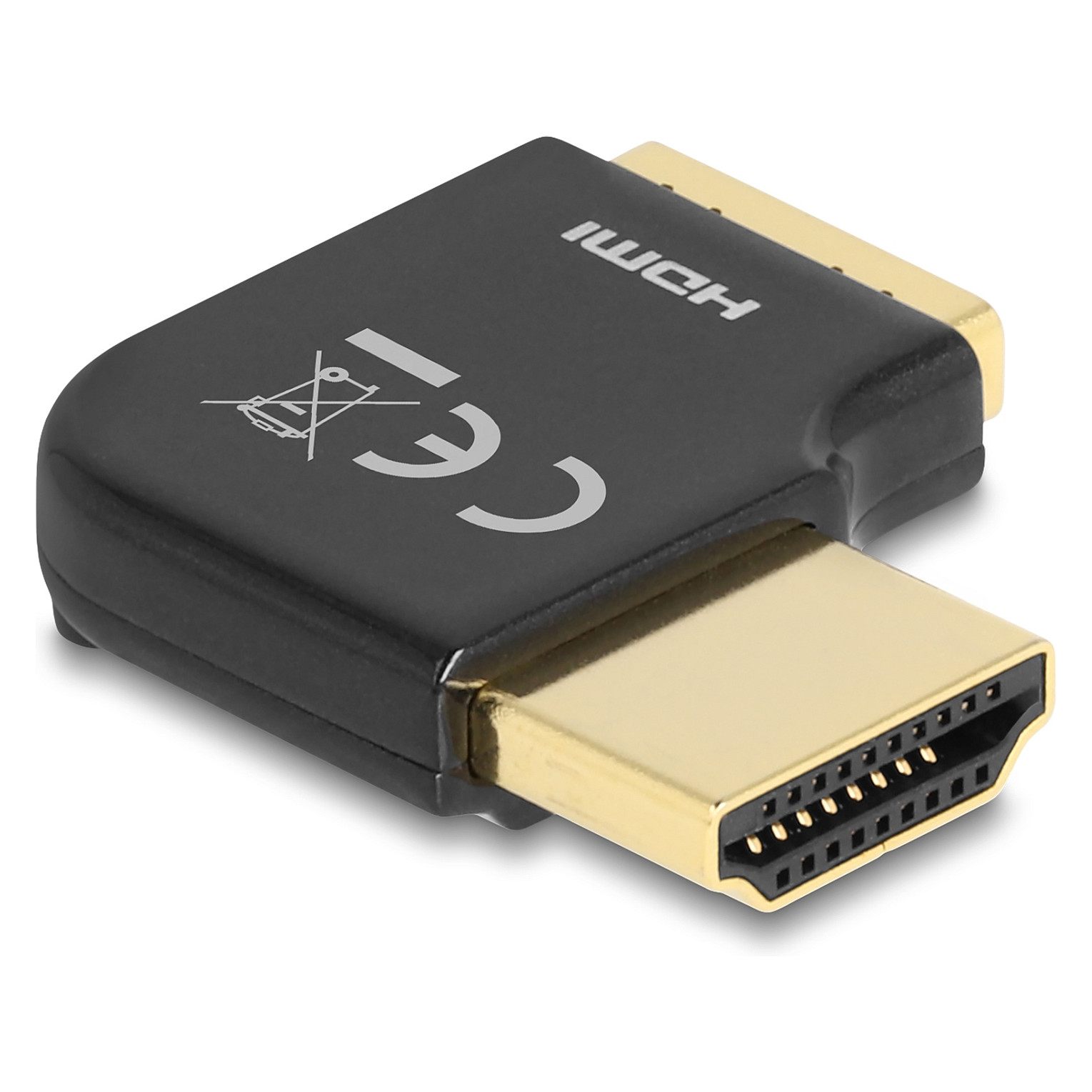 HDMI adapter DELOCK 90° desno zakrivljeni (8K 60 Hz, metalno kućište)-0