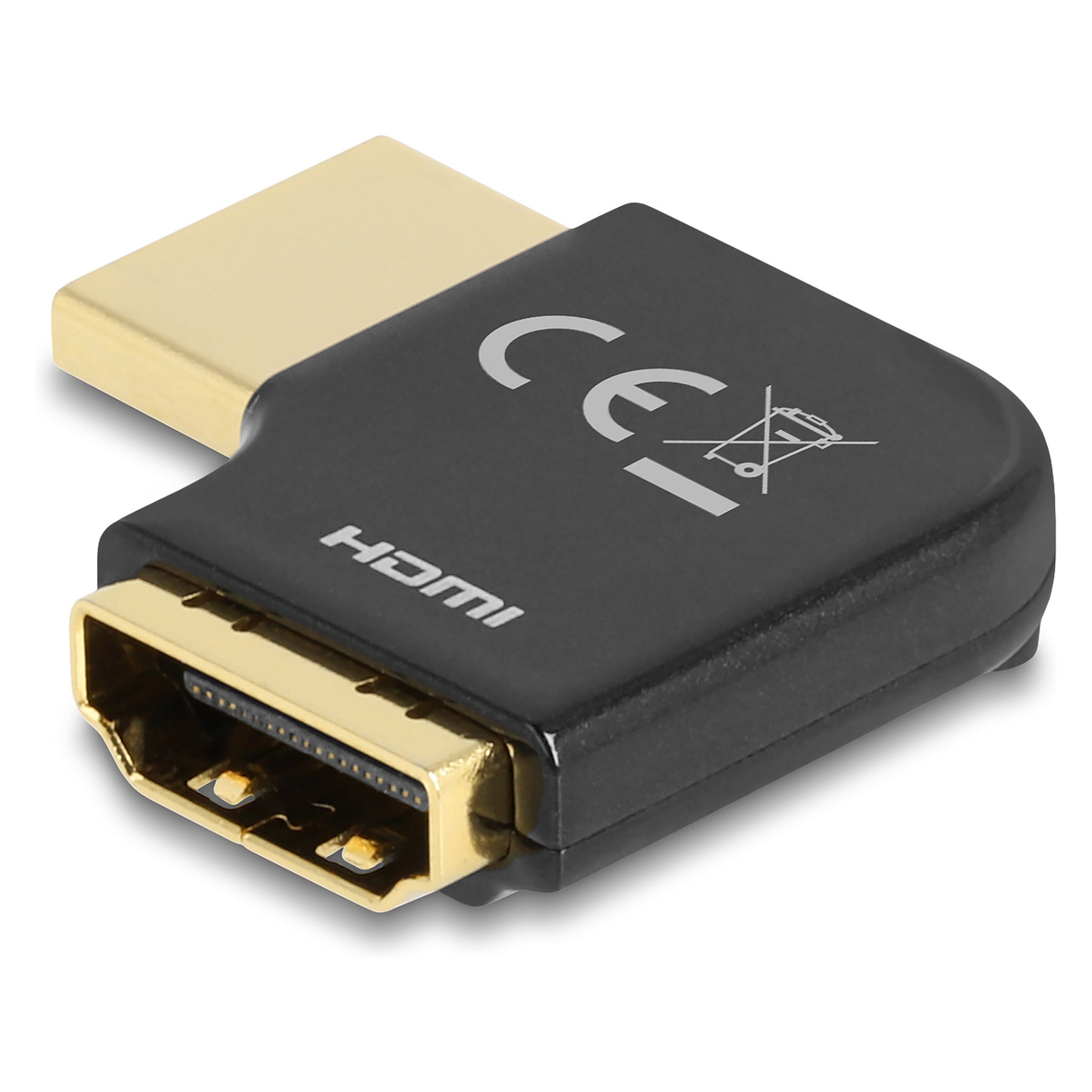 HDMI adapter DELOCK 90° desno zakrivljeni (8K 60 Hz, metalno kućište)-1