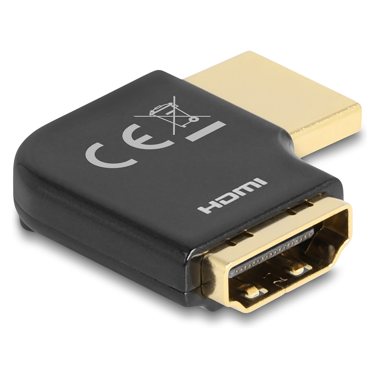 HDMI Adapter DELOCK 60018 (90° lijevo zakrivljen, 8K 60Hz, metalno kućište)-0