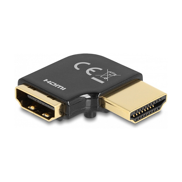 HDMI Adapter DELOCK 60018 (90° lijevo zakrivljen, 8K 60Hz, metalno kućište)-1