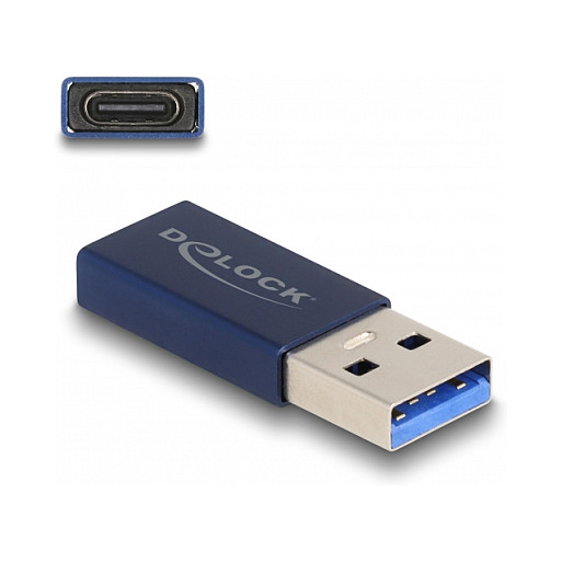 USB Adapter DELOCK 60049 USB-A na USB-C (10 Gbps, aktivan, plavi)