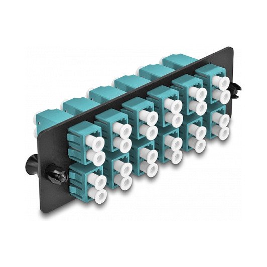 Optički adapter panel DELOCK LWL LC Duplex OM4 12 Port (aqua)-0
