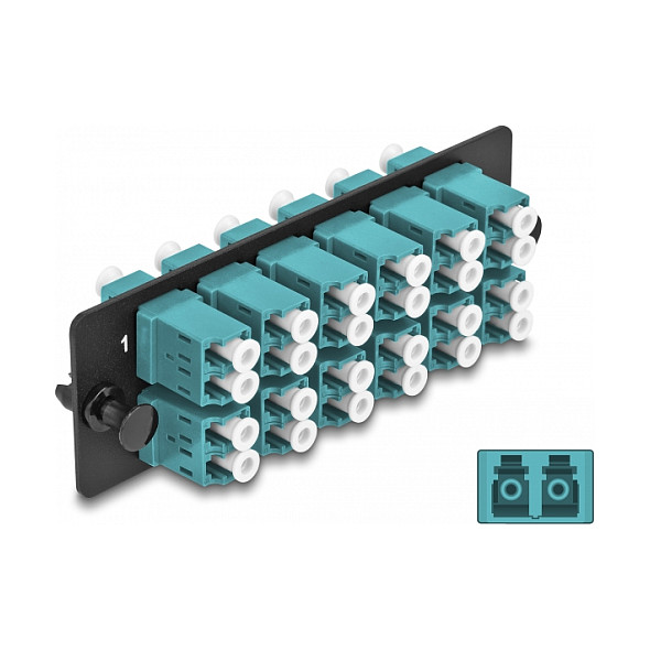 Optički adapter panel DELOCK LWL LC Duplex OM4 12 Port (aqua)-3