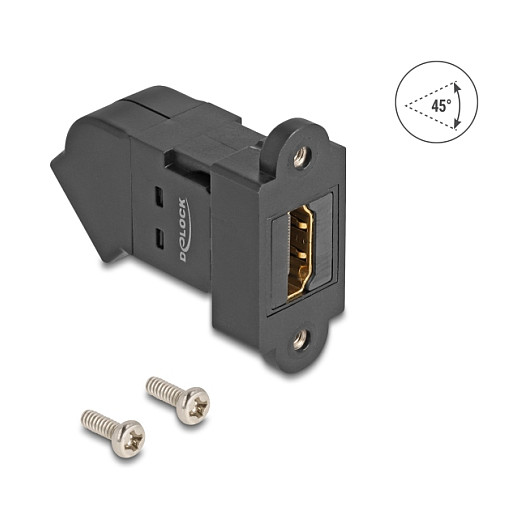 Keystone Modul DELOCK HDMI na HDMI (45° kutni, 8K 60 Hz, crni)