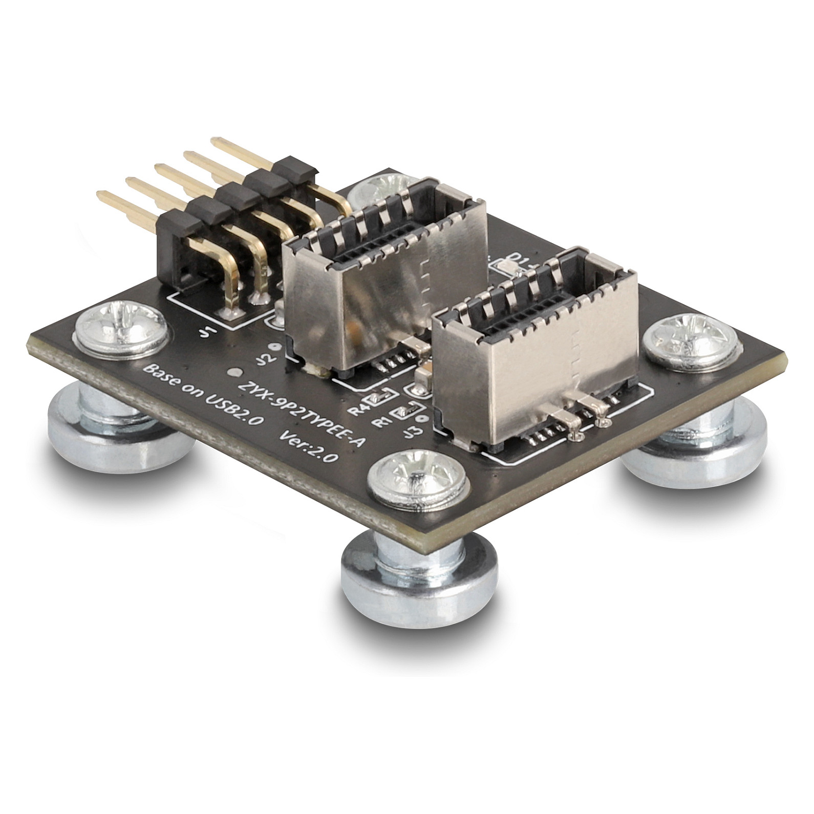 Adapter DELOCK 67176 (USB 2.0 Pin Header na 2x USB-C Type-E Key A, magnetski, kutni)-0