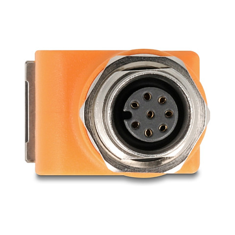M12 na RJ45 adapter DELOCK 60668 (A-kodirani, 8-pinski, Cat.5e, 90° kutni, IP67)-1
