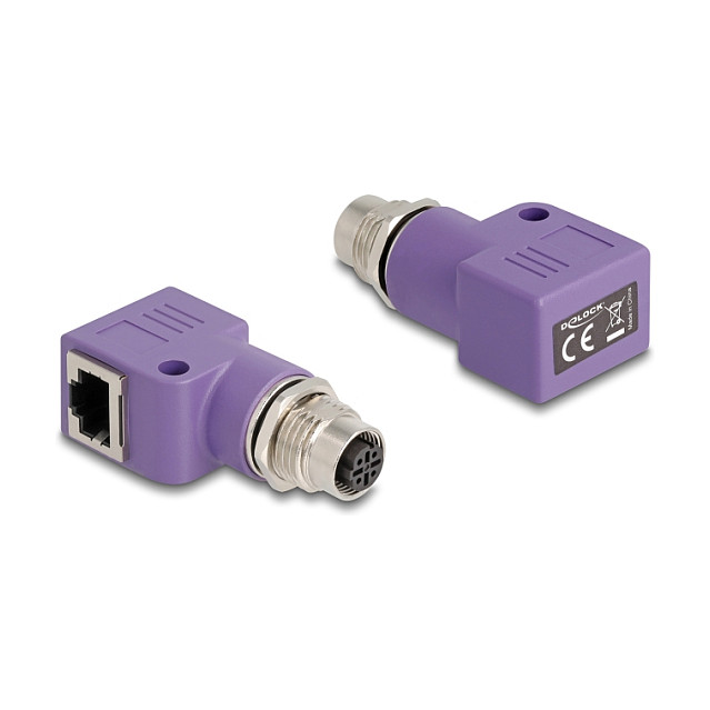 Adapter DELOCK M12 D-kodirani (ž) na RJ45 (ž) Cat.5e 90° kutni-0