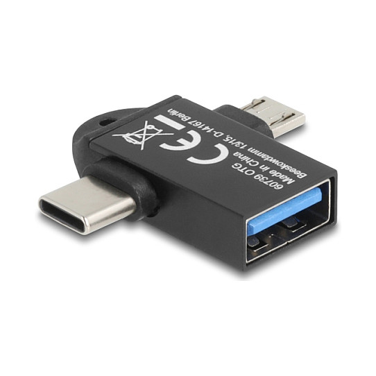 USB Adapter DELOCK 2-u-1 OTG (USB-A na USB-C + Micro-B, 10 Gbps) 60739-1