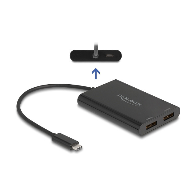 USB-C adapter DELOCK 64308 (2x DisplayPort 4K 60Hz, DisplayLink, 100W PD)-0