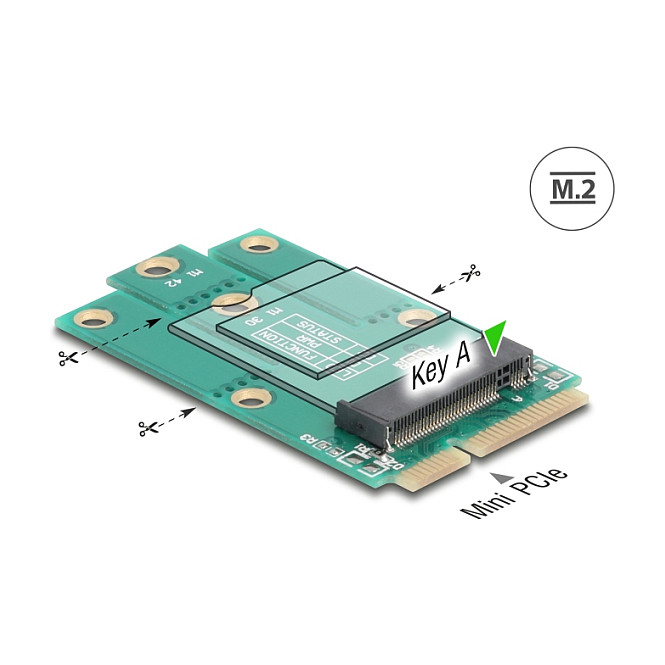 Adapter DELOCK Mini PCIe na M.2 Key A utor (64339)-0