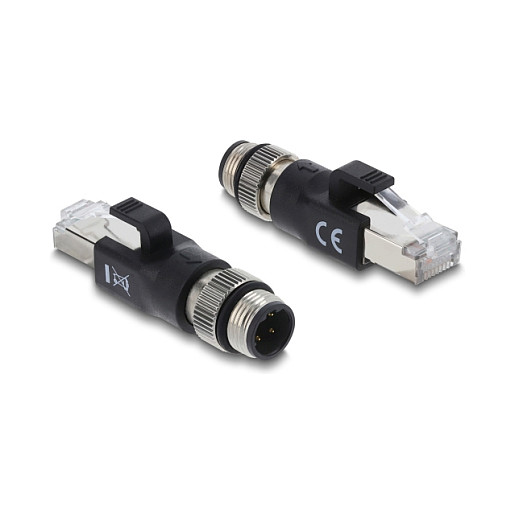 Mrežni adapter DELOCK M12 D-kod 4-pin (M) na RJ45 (M) IP67-0