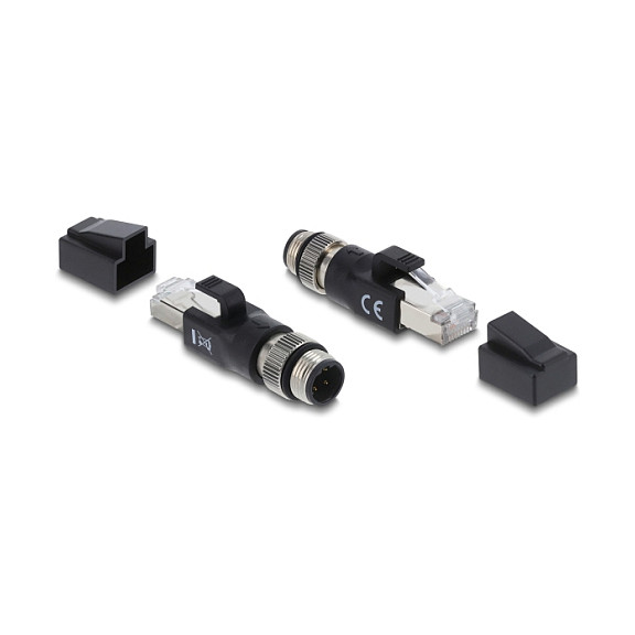 Mrežni adapter DELOCK M12 D-kod 4-pin (M) na RJ45 (M) IP67-1