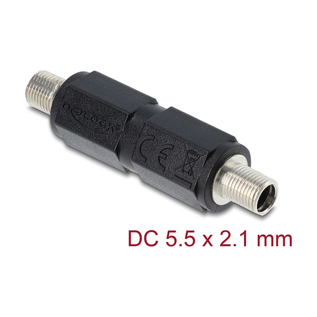 DC Adapter DELOCK 5.5 x 2.1 mm ženski na ženski s navojem za ugradnju-1