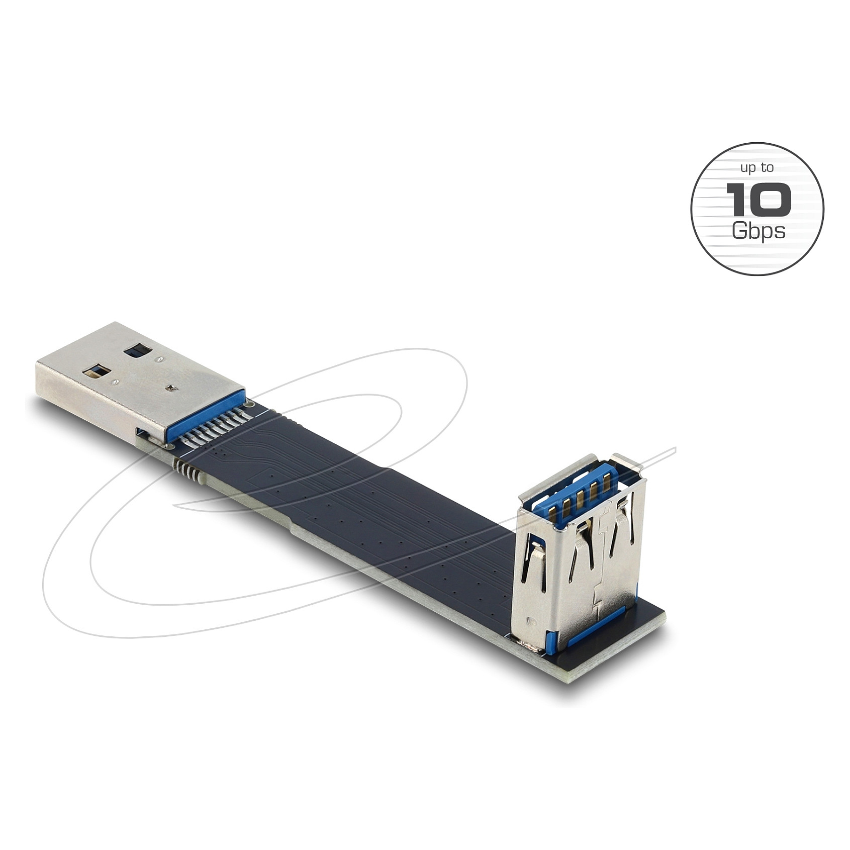 USB Adapter DELOCK 65917 (USB-A muški na USB-A ženski, 90° kutni, 10 Gbps)-0