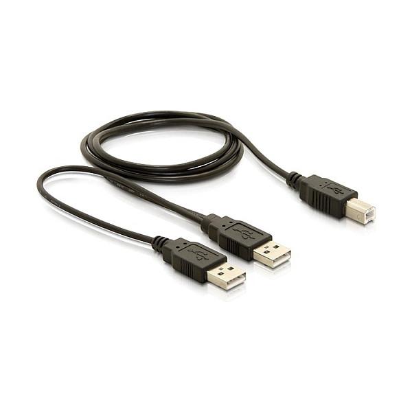 Kabel DELOCK USB 2.0 Y (2x USB-A na USB-B) 1.5m, za dodatno napajanje