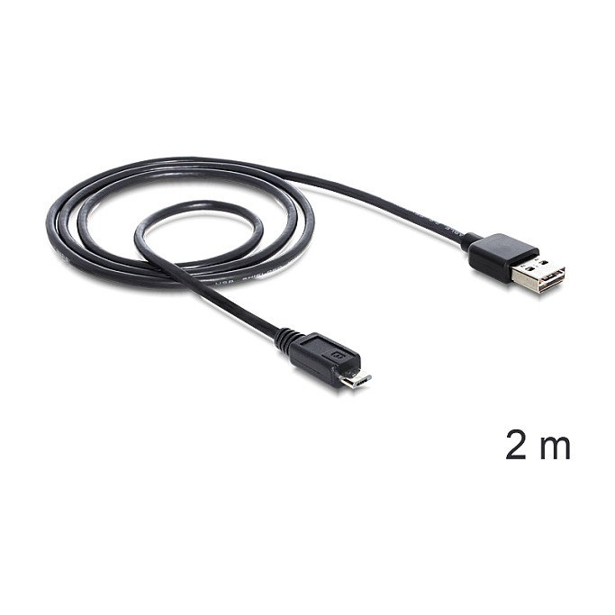 USB kabel DELOCK EASY-USB 2.0 (USB-A na Micro-B, 2 m, reverzibilni konektor)-1