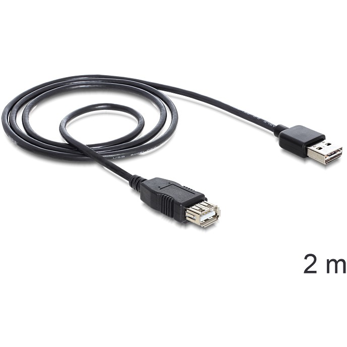 USB kabel za produživanje DELOCK 83448 (Easy-USB A (M) na A (Ž), 2.0m, crni)-0