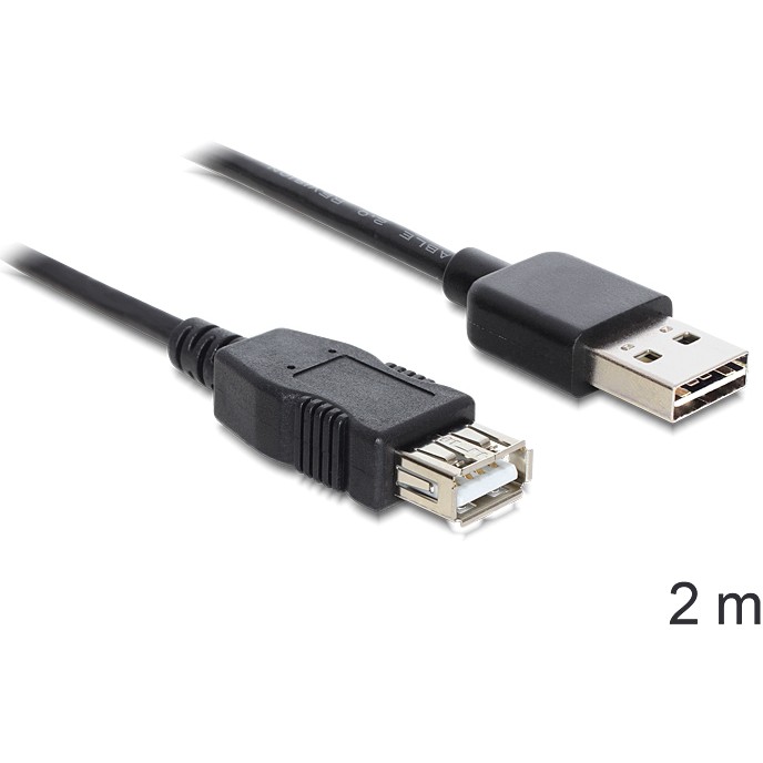 USB kabel za produživanje DELOCK 83448 (Easy-USB A (M) na A (Ž), 2.0m, crni)-1
