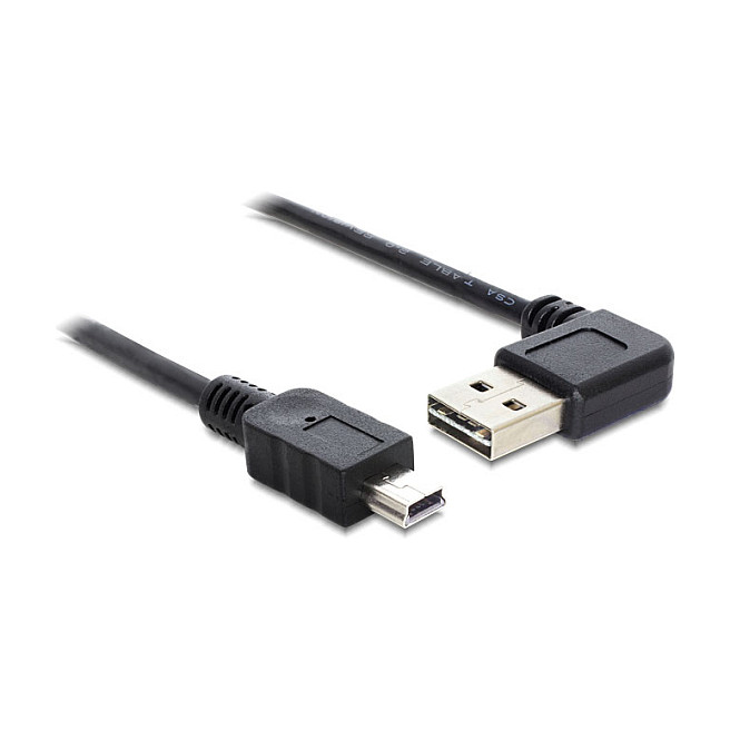 USB kabel DELOCK 83130 (EASY-USB 2.0-A 90° kutni > Mini-B, 1 m)