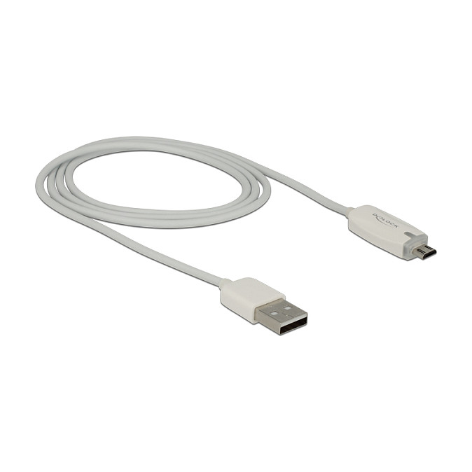 USB kabel DELOCK 83351 (USB-A na Micro-B, 1.0m, LED indikator punjenja) bijeli-0