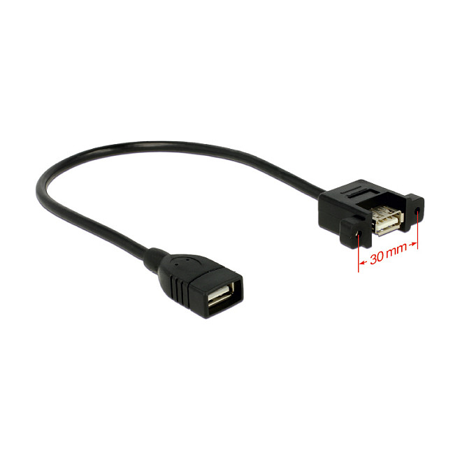 USB kabel za ugradnju DELOCK 83105 (USB-A Ž > USB-A Ž, 0.25m, Panel-Mount)-1