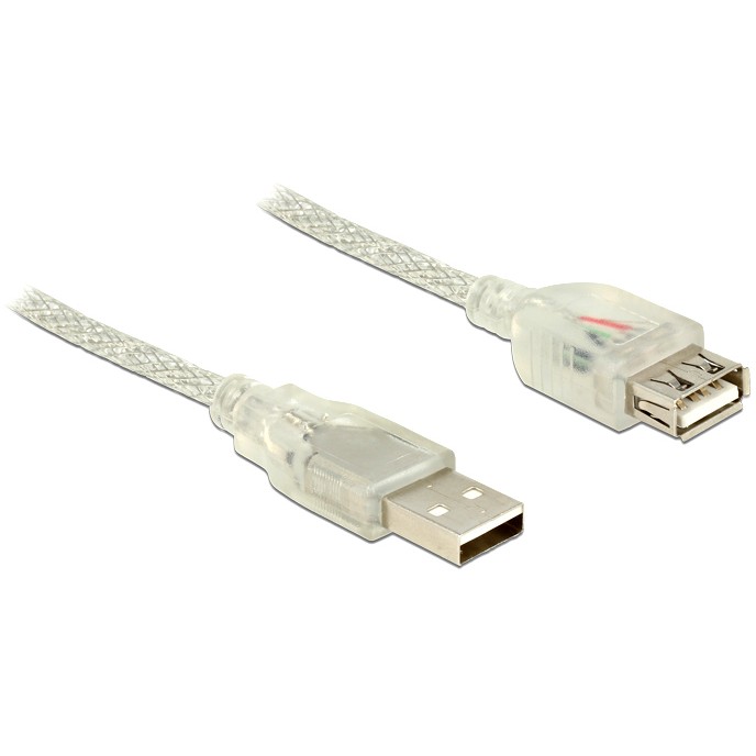USB kabel DELOCK 2.0 produžni A-M na A-Ž (2m, transparentni)-0