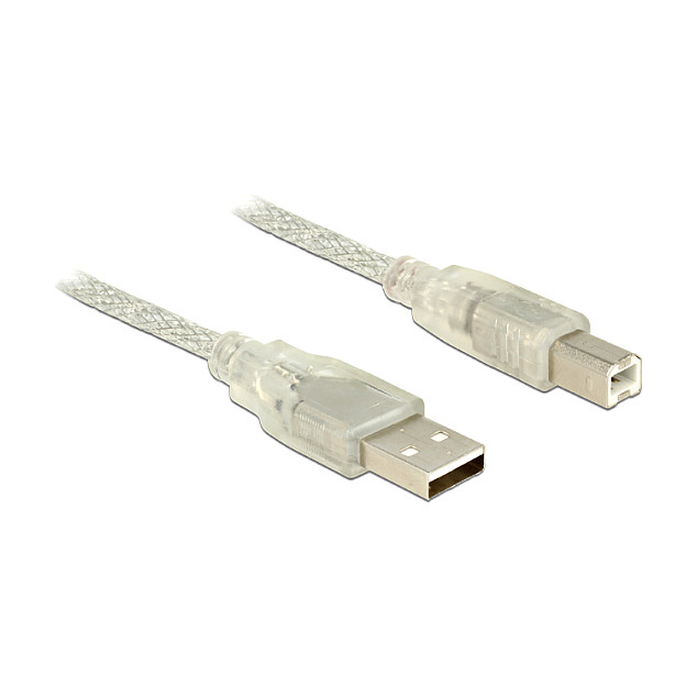 USB kabel DELOCK 2.0 A-B 1m transparentni (za printere i skenere)-0
