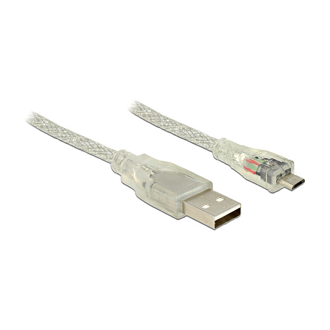 USB kabel DELOCK 82446 (USB-A na Micro-B, 1.5m, transparentan)-0