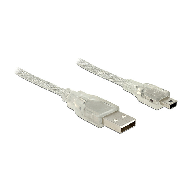 USB kabel DELOCK 82299 (USB-A na Mini-B, 2.0, 1 m, transparentan)-0