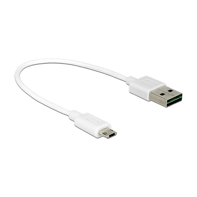 USB kabel DELOCK EASY-USB 2.0 A na Micro-B (20 cm, bijeli, obostrani konektori)-1