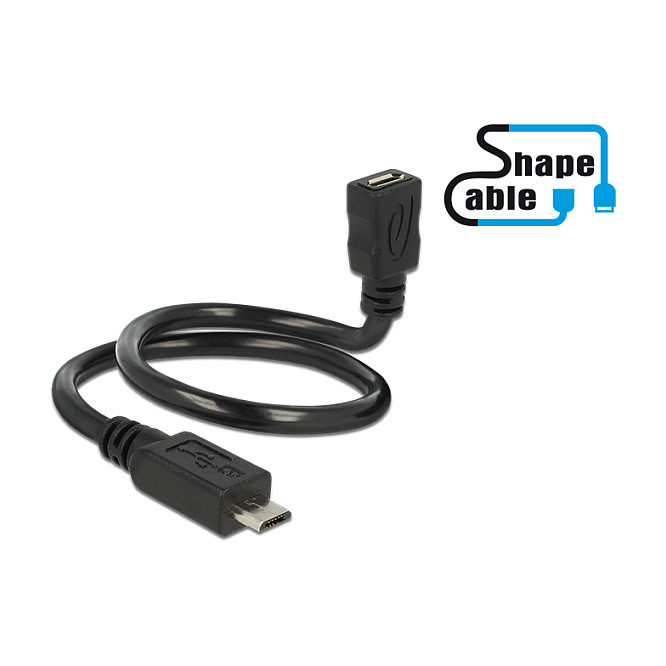 USB OTG kabel DELOCK ShapeCable (USB 2.0 micro B M > micro B Ž, 35 cm)-0