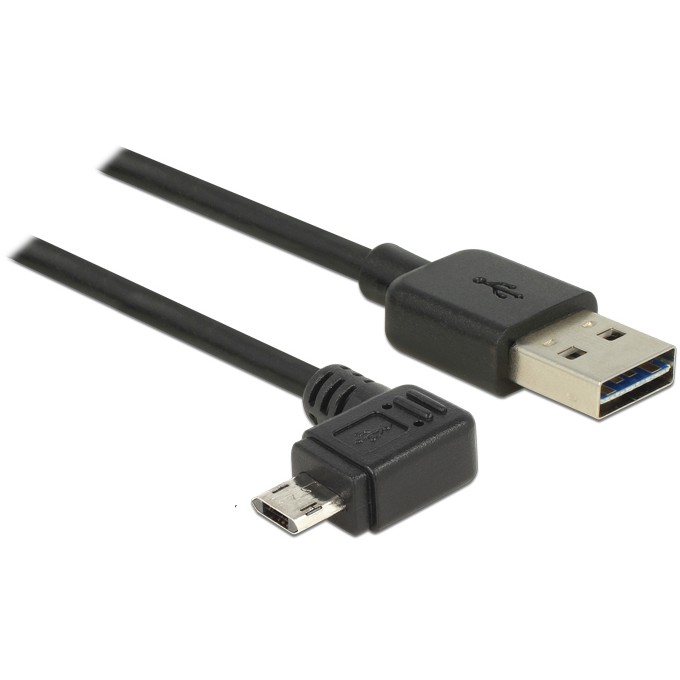 USB Kabel DELOCK EASY-USB 2.0 A na Micro-B kutni (1 m, obostrani konektori)-0