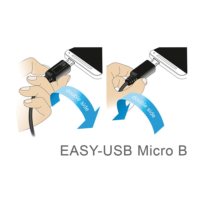 USB Kabel DELOCK EASY-USB 2.0-A na Micro-B kutni 1m (obostrani konektori, 480 Mbps)-2