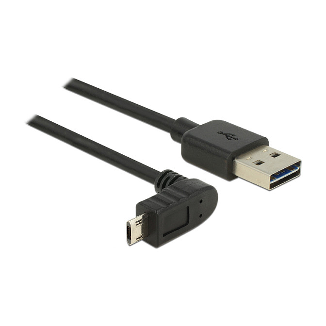 USB Kabel DELOCK EASY-USB 2.0 A na Micro-B kutni 0.5m (83660)-0