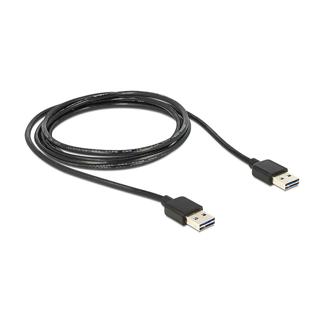 USB kabel DELOCK EASY-USB 2.0 (A-muški na A-muški, 1m, crni)-1