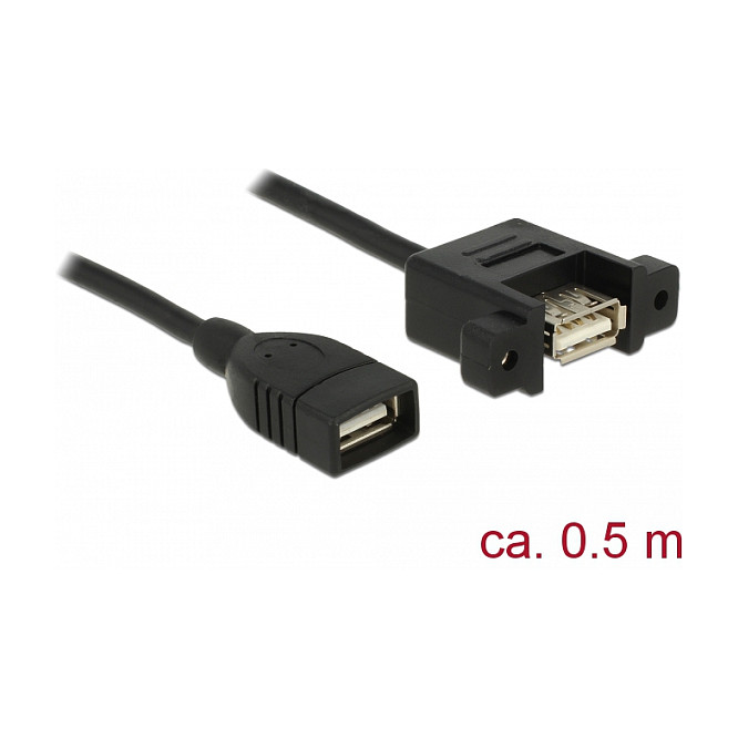 USB kabel za ugradnju DELOCK USB-A 2.0 (Ž) na USB-A 2.0 (Ž) 0.5m-0