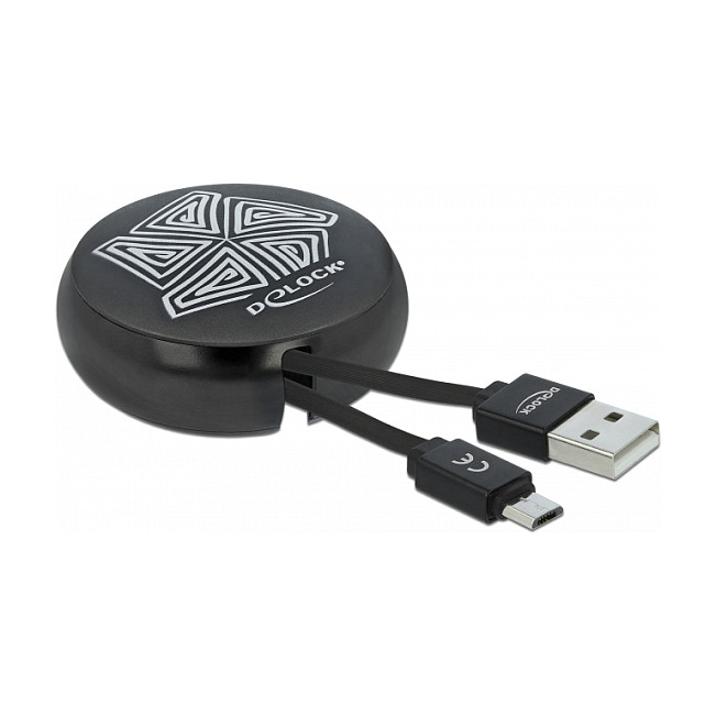 USB kabel DELOCK USB-A na Lightning na uvlačenje 1m (MFi certificiran, bijelo/rozi)-0