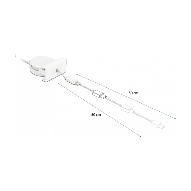 USB kabel modul DELOCK Easy 45 (USB-A na Lightning, na izvlačenje, 60 cm, bijeli)-2