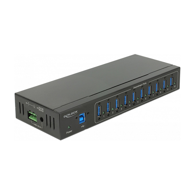 USB Hub DELOCK 64097 Industrijski (10x USB 3.0, 20 kV ESD zaštita, metalno kućište)