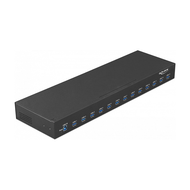 USB Hub DELOCK 19" Industrijski 13-portni USB 3.1 Gen 1 (1U Rack, metalno kućište, ESD zaštita)-3