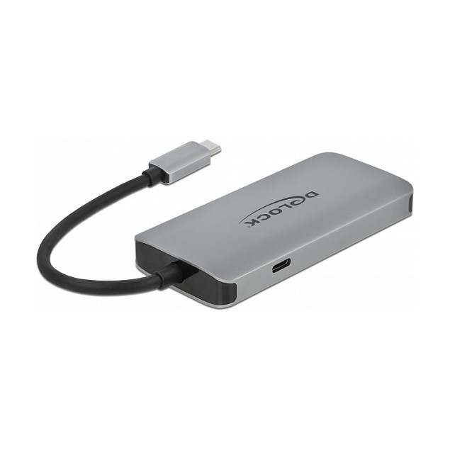 USB-C Hub DELOCK 64059 (4-portni, 3x USB-A 3.2, Gigabit LAN, 100W PD)-1