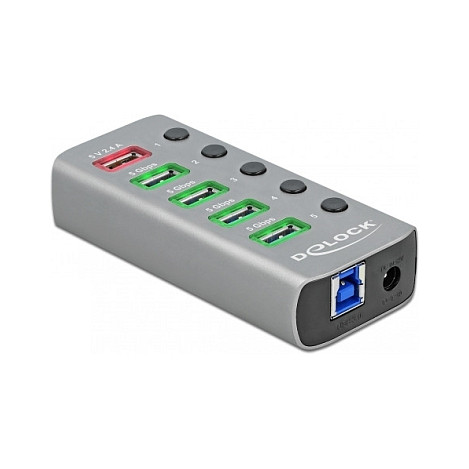 USB Hub DELOCK 64119 (4x USB-A 3.2, 1x USB-A brzo punjenje, 1x USB-C PD 3.0)-0