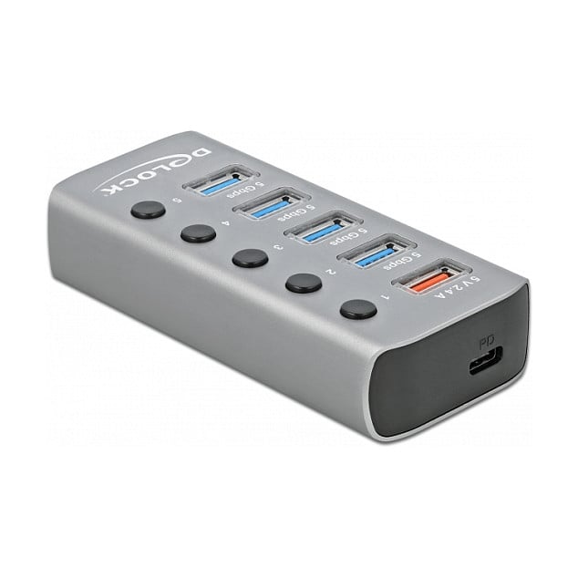 USB Hub DELOCK 64119 (4x USB-A 3.2, 1x USB-A brzo punjenje, 1x USB-C PD 3.0)-2