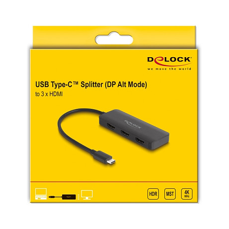 USB-C na 3x HDMI adapter DELOCK Splitter (MST, 4K 60 Hz, DP Alt Mode)-2